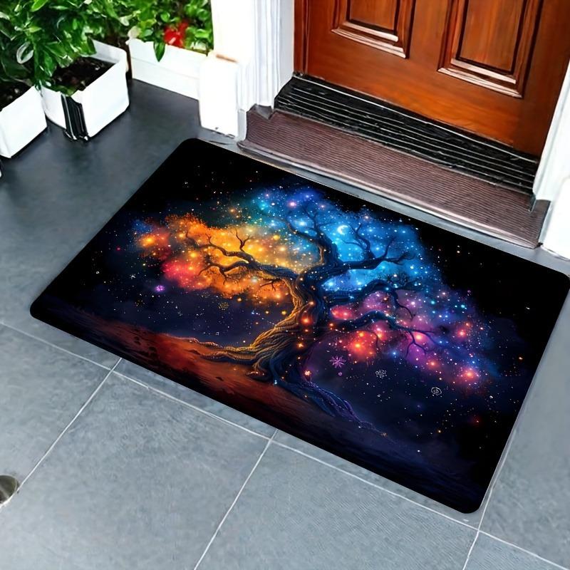 1PC Energy Tree Pattern Kitchen Rugs Non-Slip Home Door Mats Pop design Bathroom Rug Bath Mat Carpet for Home Sink Laundry Decor