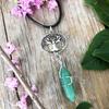 Crystal Fairy Necklace Wrapped Crystal Lotus Crystal Necklace Crystal Pentacle Necklace Wrapped Crystals Crystal Jewelry