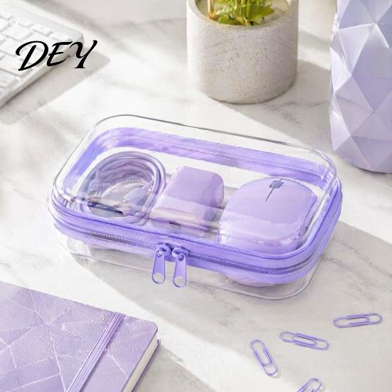 Portable Jewelry Case for Trip Clear Zipper Storage Bag, Durable Hard Shell Case, Pill Box Travel Dustproof Container, Headphones Pills And