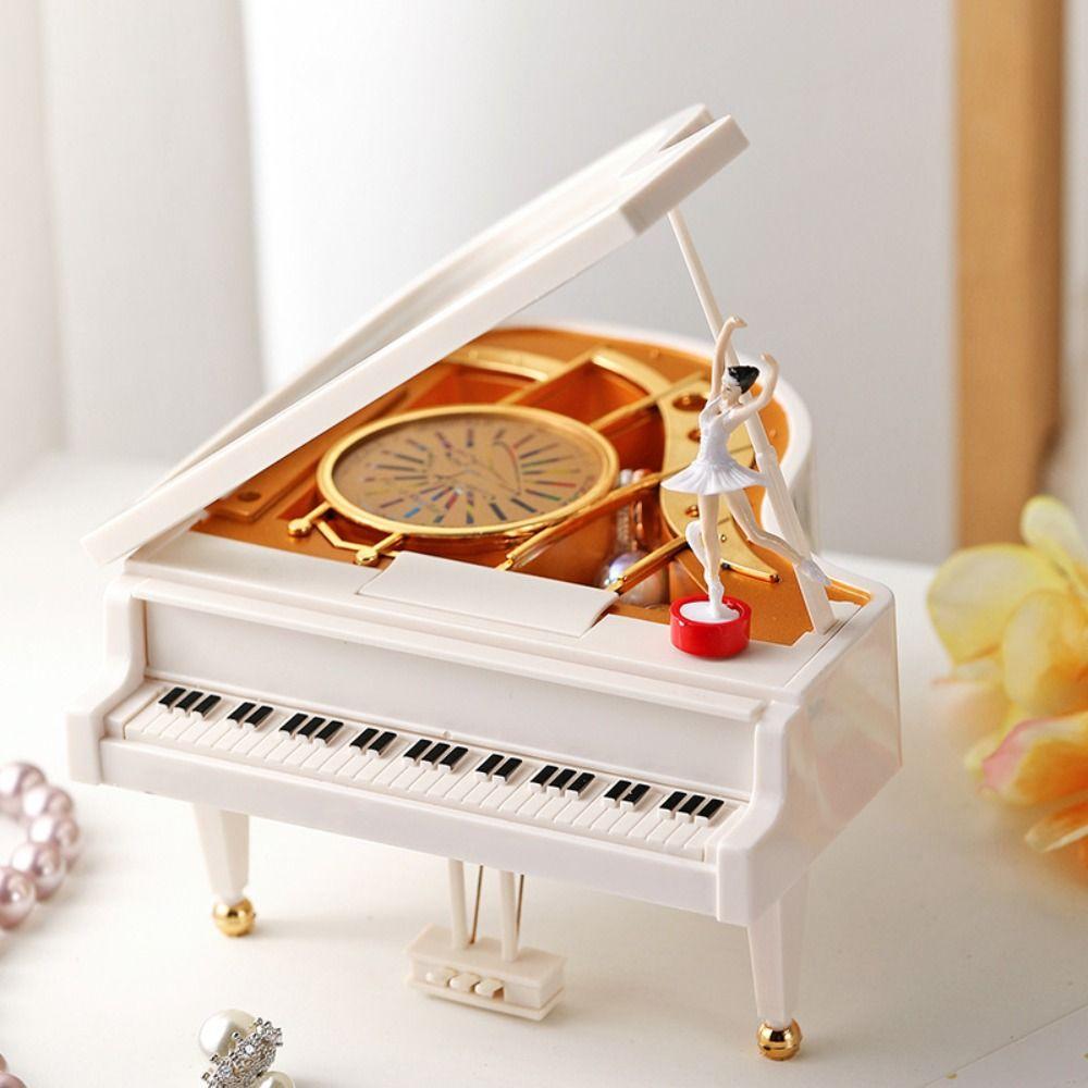 European-style Piano Model Music Box Hand Crank Office Decoration Ballet Dance Girls Music Box Home Decorations Ballerina Girls