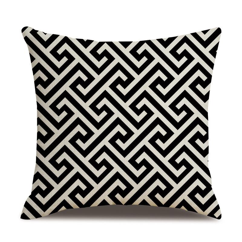 Leinen Kissenbezug Schwarz Geometrischer Pfeil Wellenförmiger Punkt Kissenbezug Zuhause Weiche Einrichtung Kissenbezug