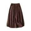 Plus Size Women's Retro High Waist A-Line Midi Skirt - Imitation Linen, Summer Slimming Style