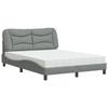 VidaXL Lit avec matelas gris clair 140x190 cm tissu, meuble de chambre à coucher, lit double, cadre de lit incurvé, sommier, 3208527