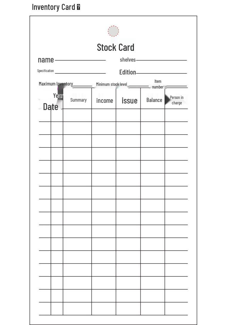 Warehouse Inventory Management Double-Sided Card: For Material Receipt, Issuance, and Identification