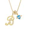Fresh English Flower Letter Necklace - Delicate Girl's Charm Pendant