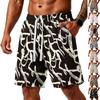 Men Floral Print Loose Fit Athletic Training Gym Beach Shorts with Pockets Elastic Waistband Drawstring Casual Sportswear
