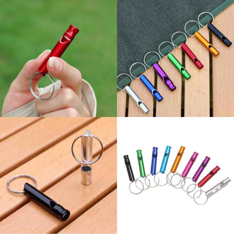 12Pcs Portable Signal Whistles Outdoor Emergency Whistle with Keyring Survival Training Whistle Outdoor Pocket Tool