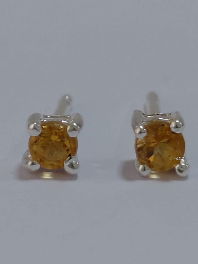 Orecchini a lobo con Pietra Preziosa Rotonda in Argento Sterling 925 Placcato Rodio Gioielli Minimalisti Regalo per Donne