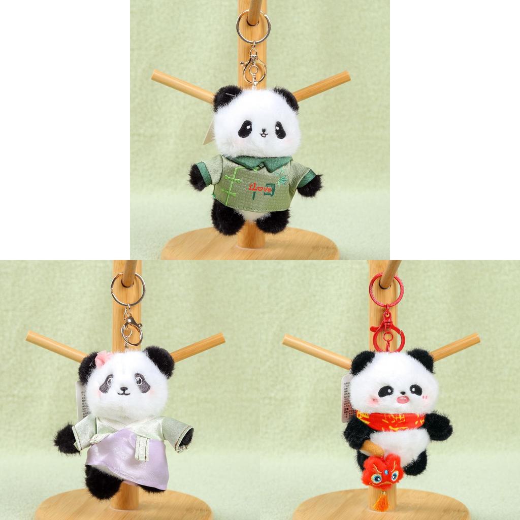 Panda Keychain Plush Toy With Pp Cotton Filling For Backpack Decor And Collection