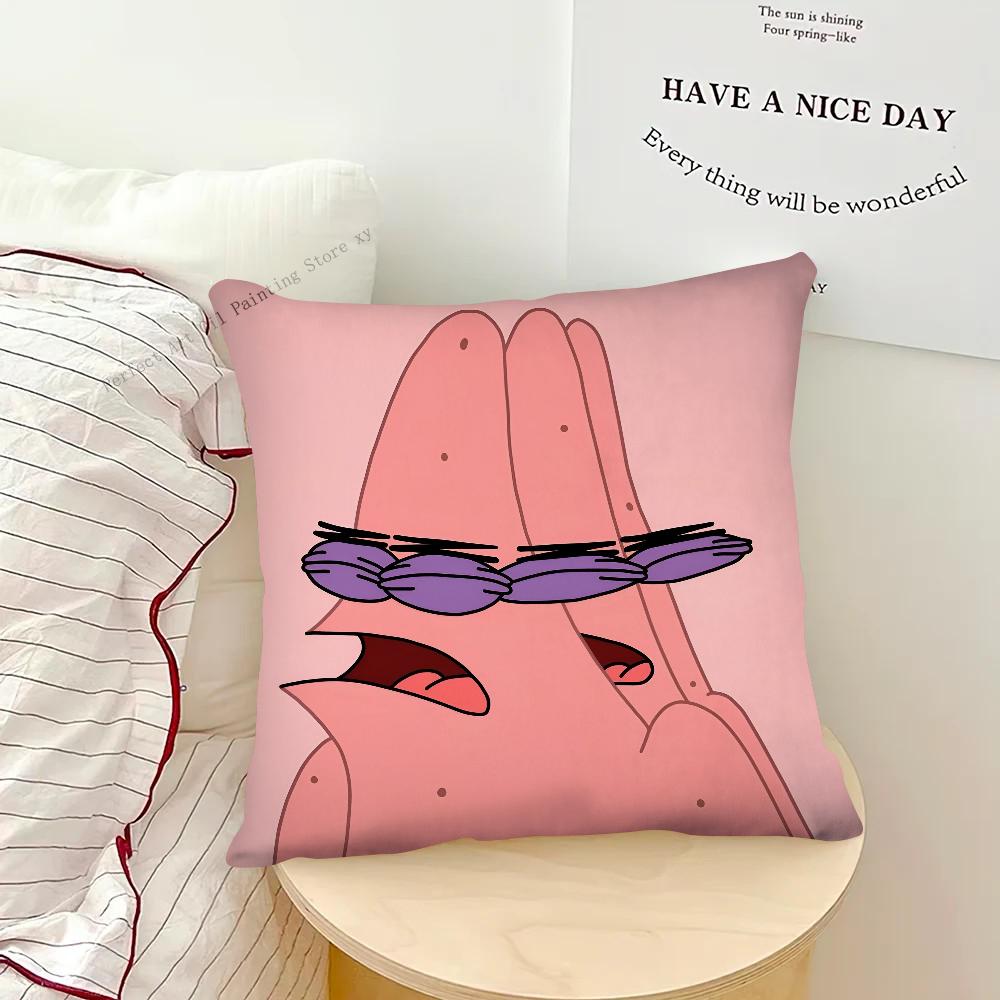 Cartoon SpongeBob SquarePants Patrick Star Pillow Case Fashion Square Pillowcase Bedroom Sofa Room Leisure Cushion Cover