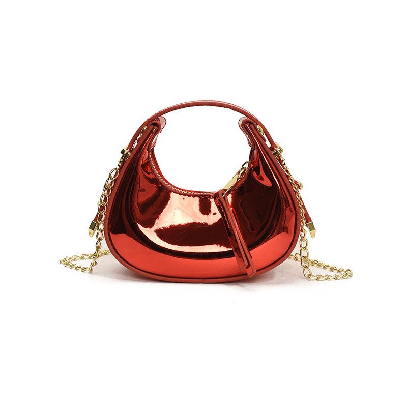 Women's bag 2025 new Mori fashion candy color niche hand bag ins single shoulder glossy dumpling bag tide