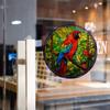 Retro Colorful Hummingbird Iris Window Glass Electrostatic Sticker Detachable Decorative Film Home Decoration