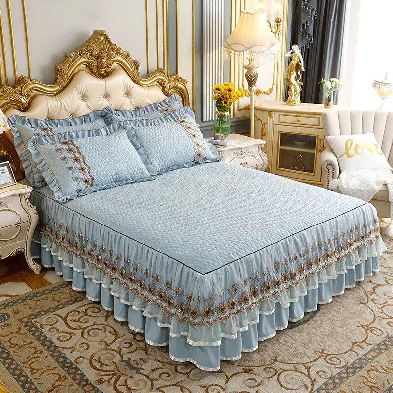 Современная юбка для кровати размера «queen-size» с кружевным хлопковым покрывалом для дома, простыня, пододеяльник, наволочка, купить отдельно