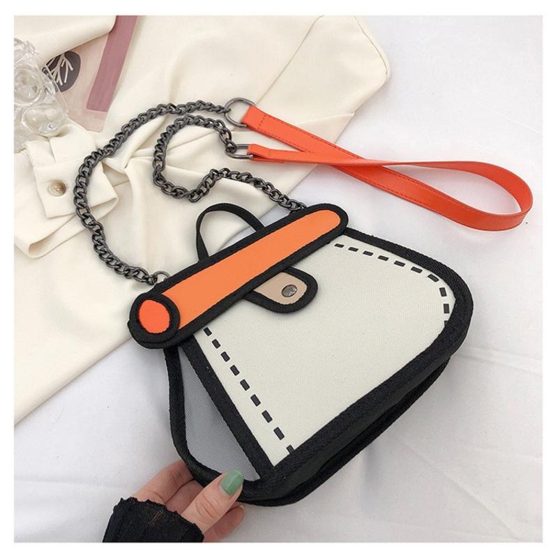 Kawaii Comic Handbags Girls 2023 Summer Japanese Fashion 2D Crossbody Bags for Women Free Shipping Coin Purse оранжевый