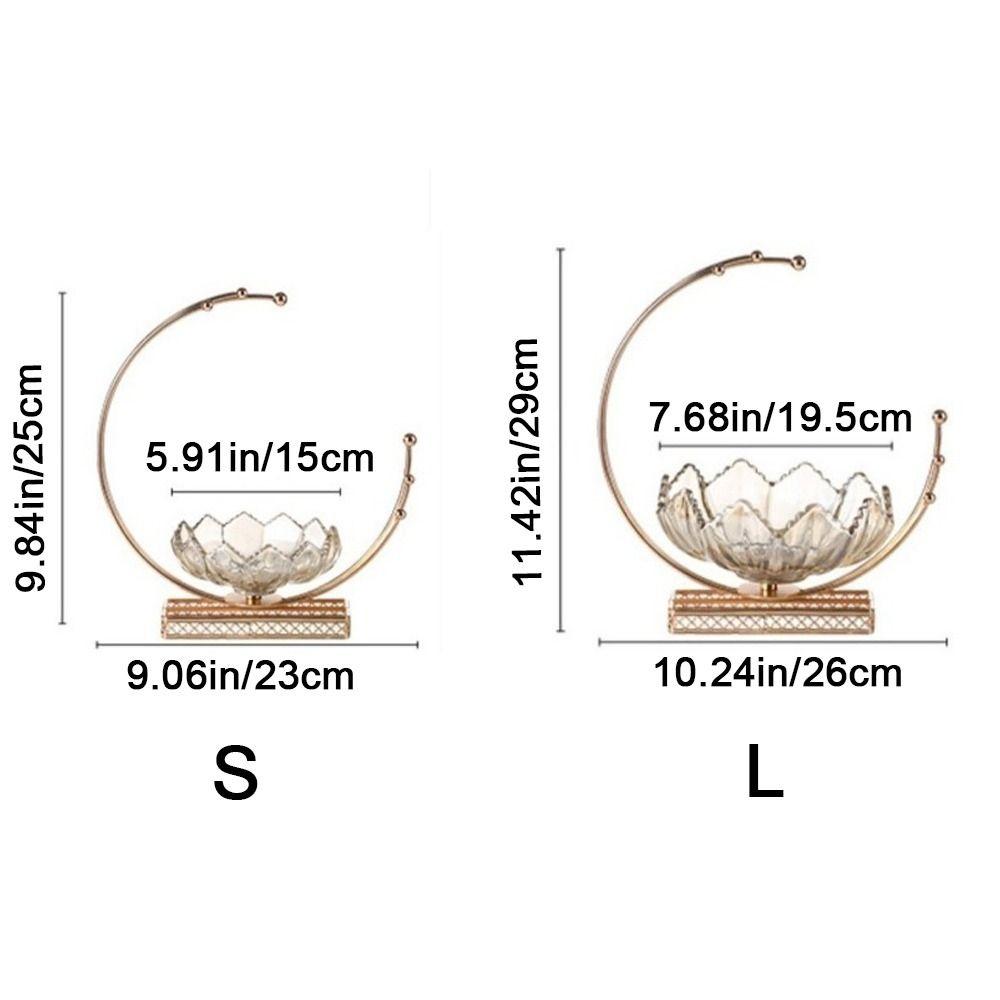 Metal Frame Flower Basket Shape Fruit Plates Glass European Fruit Tray  Photography Props