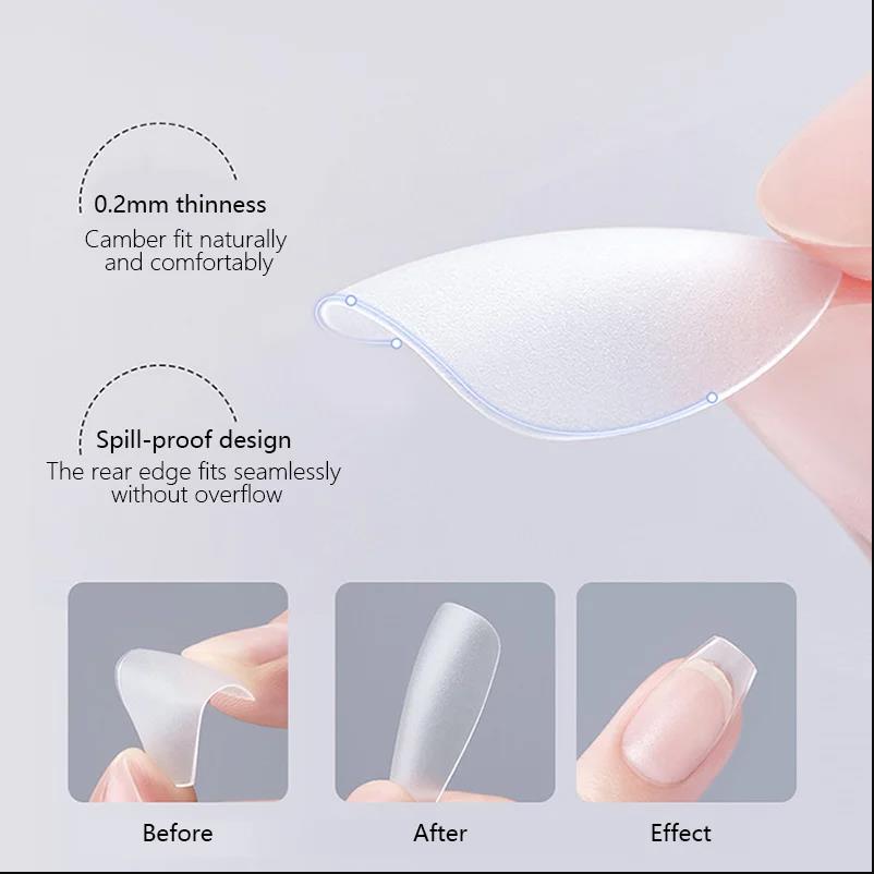 100Pcs Matte Press On Nail Tips Soft Full Cover False Nails Oval Almond Sculpted Fake Nail