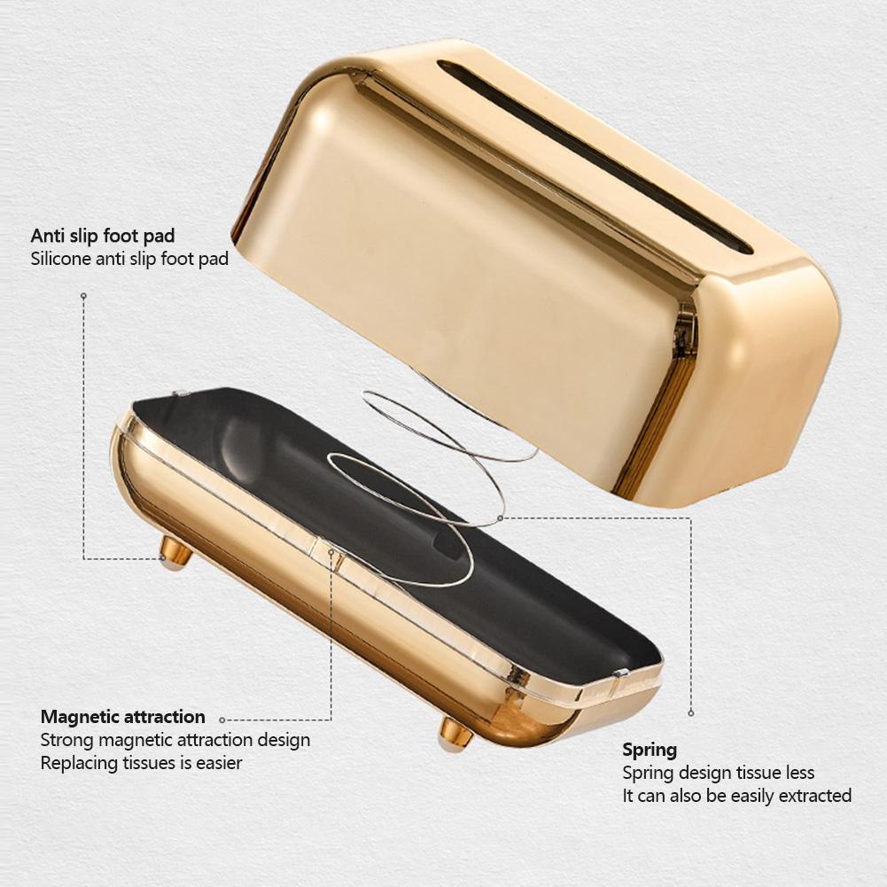 Light Luxury Tissue Box Creative Desktop Tissue Holder Versatile Tissue Storage Case Paper Napkin Organizer for Living Room