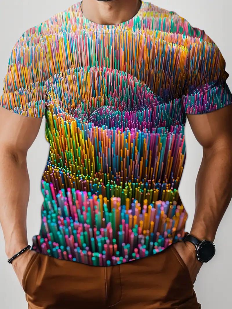 

Летние Крутые Красочные Футболки с 3D-принтом Уличная одежда Мужская Мода Повседневные Большие Футболки с круглым вырезом и коротким рукавом Футболки Топы Одежда 6XL