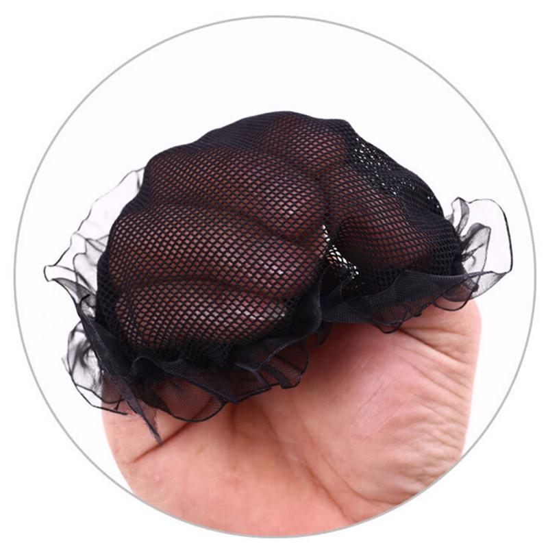 2Pcs Women Ballet Dance Skating Snoods Hair Net Bun Cover Black Nylon Material