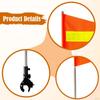 Golf Cart Flag Pole Kit Holder Accessories High Visibility Night Outdoor Telescopic for