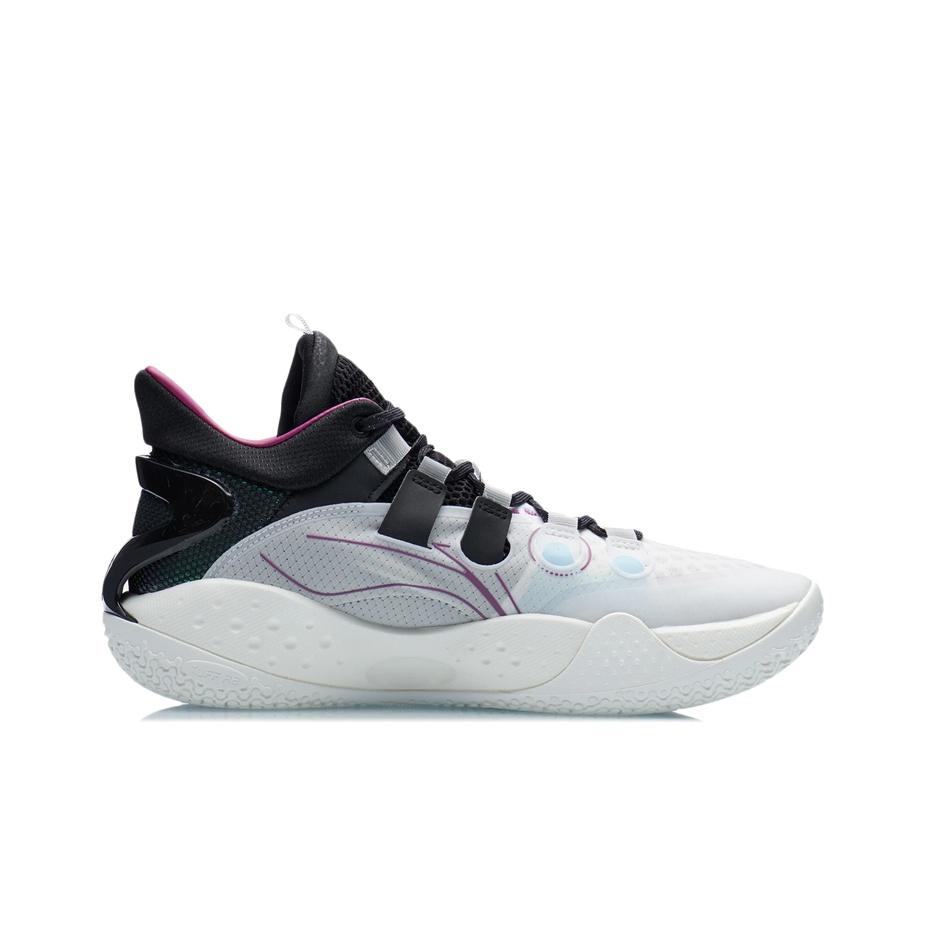 Li-Ning Sound Speed 9 Ανθεκτικά Αντιολισθητικά Μποτάκια Μπάσκετ Mid-Top Ανδρικά Αθλητικά Παπούτσια Λευκά Μαύρα ABAR039-1