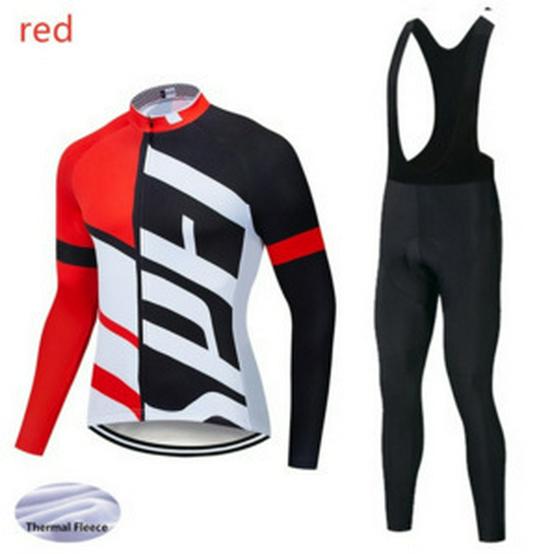 Unisex Fleece Lined Cycling Suit: Warm Long Sleeve Set for Autumn/Winter