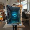 1PC Visual effects  Print FlAannel Blanket, High quality Comfortable for All Seasons, Home Decor, Warmth and Comfort