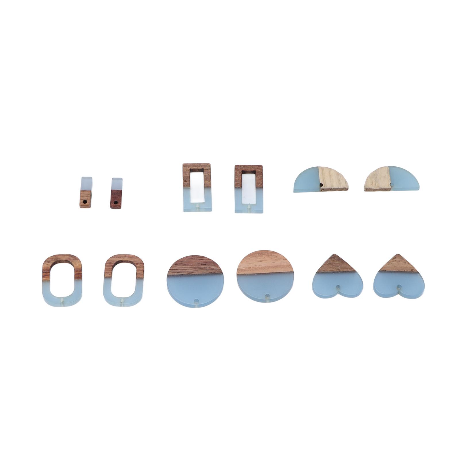 

12 шт. Деревянные серьги Натуральный грецкий орех Безопасные Надежные Смола Изготовление ювелирных изделий Аксессуары для ожерелий