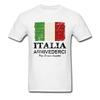 Cotton Vintage Italy Flag Tshirt For Man White T Shirts Mens Clothes Summer Tshirt O Neck Leisure Tops Students Tee Shirt