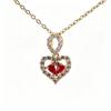 Heart-Shaped Zircon Love Pendant Necklace - Fashionable Copper Clavicle Chain