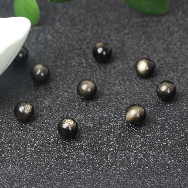 Natural Double Gold Eye Obsidian Beads Pixiu Bracelet with Silver Sheen Crystal Accessories