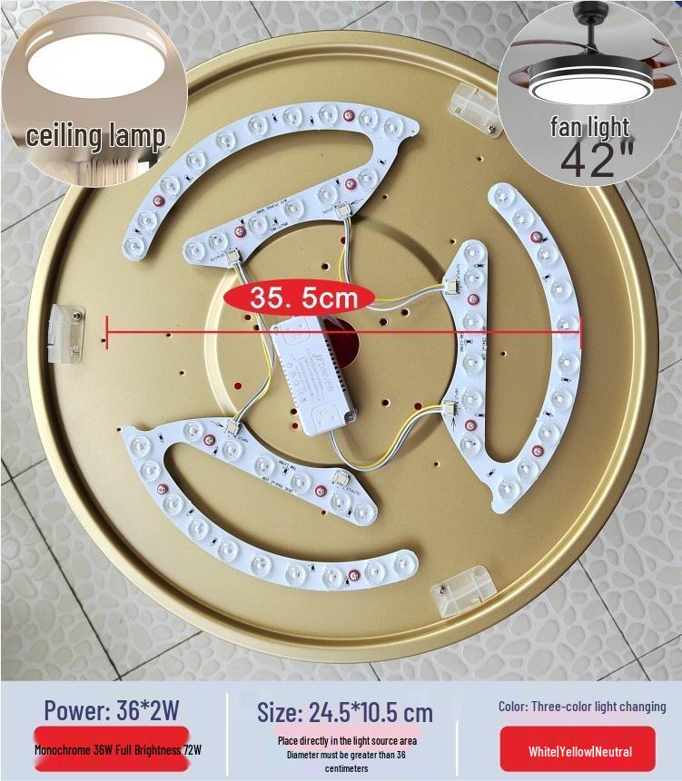 Full Spectrum LED Ceiling Fan Light with Magnetic Base and Wire Clips