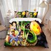 Dragon Ball Z Abenteuer Druck 3-teiliges Bettwäsche-Set Bettbezug mit 2 Kissenbezügen Zuhause Geburtstagsgeschenk