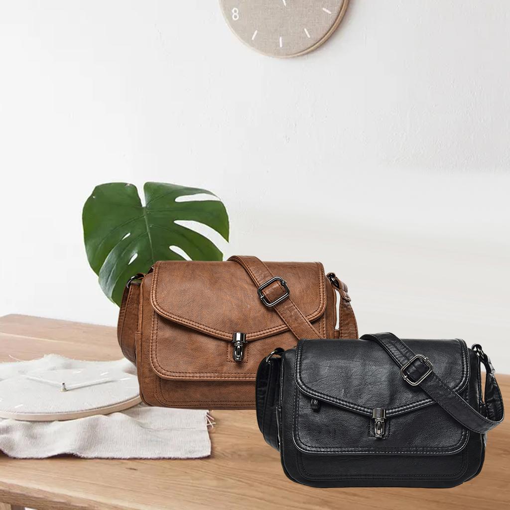 Vintage Style Soft PU Leather Single Strap Shoulder Bag Crossbody Bags