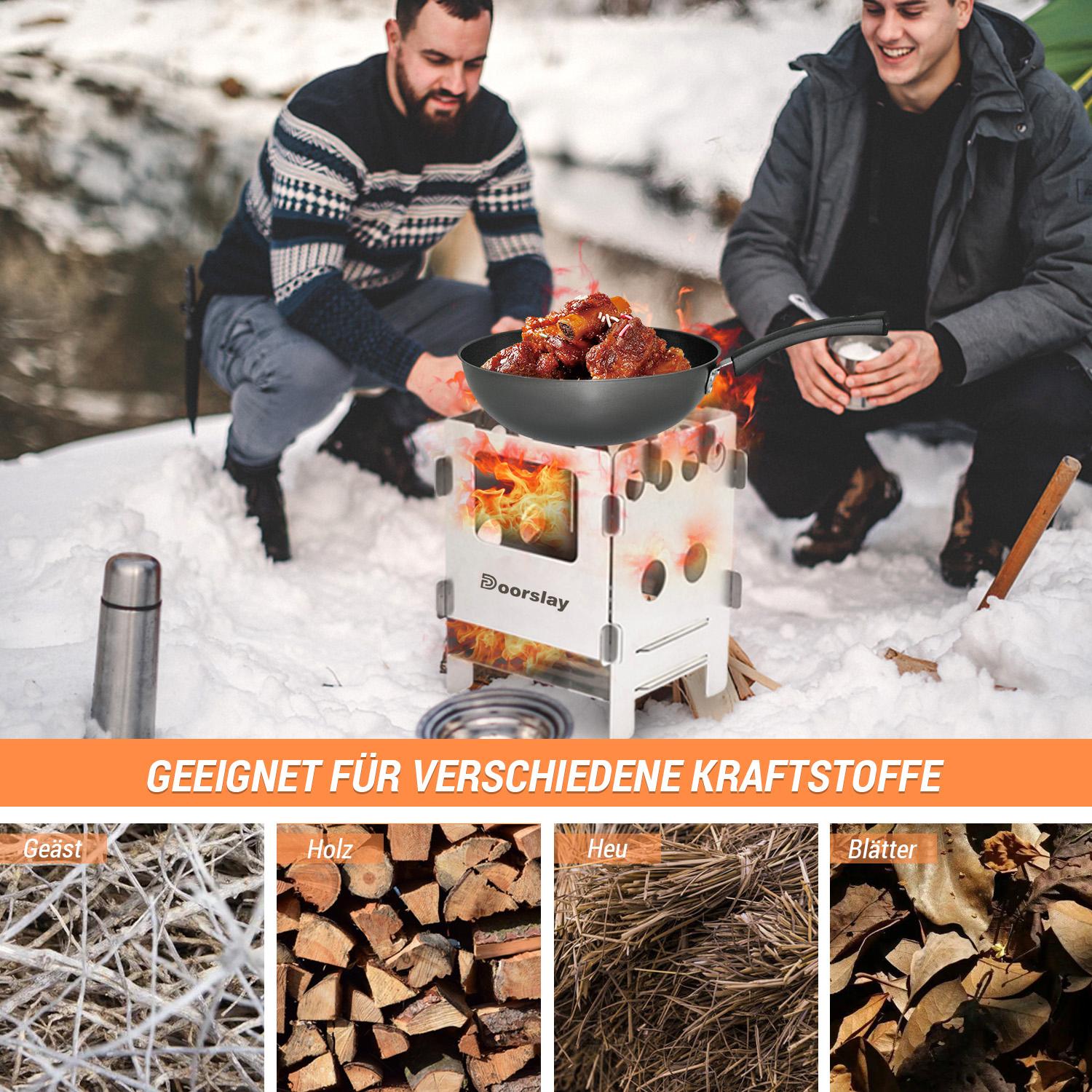 

Portable Stainless Steel Lightweight Folding Wood Stove Pocket Stove Outdoor Camping Cooking Picnic Backpacking Stove