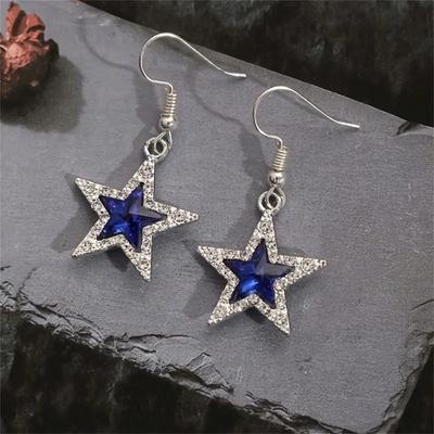 Star-Shaped Earrings With Rhinestones Fashionable Y2K Cute Style Ladies' Dating Gift Accessory Dangle Earrings Gifts