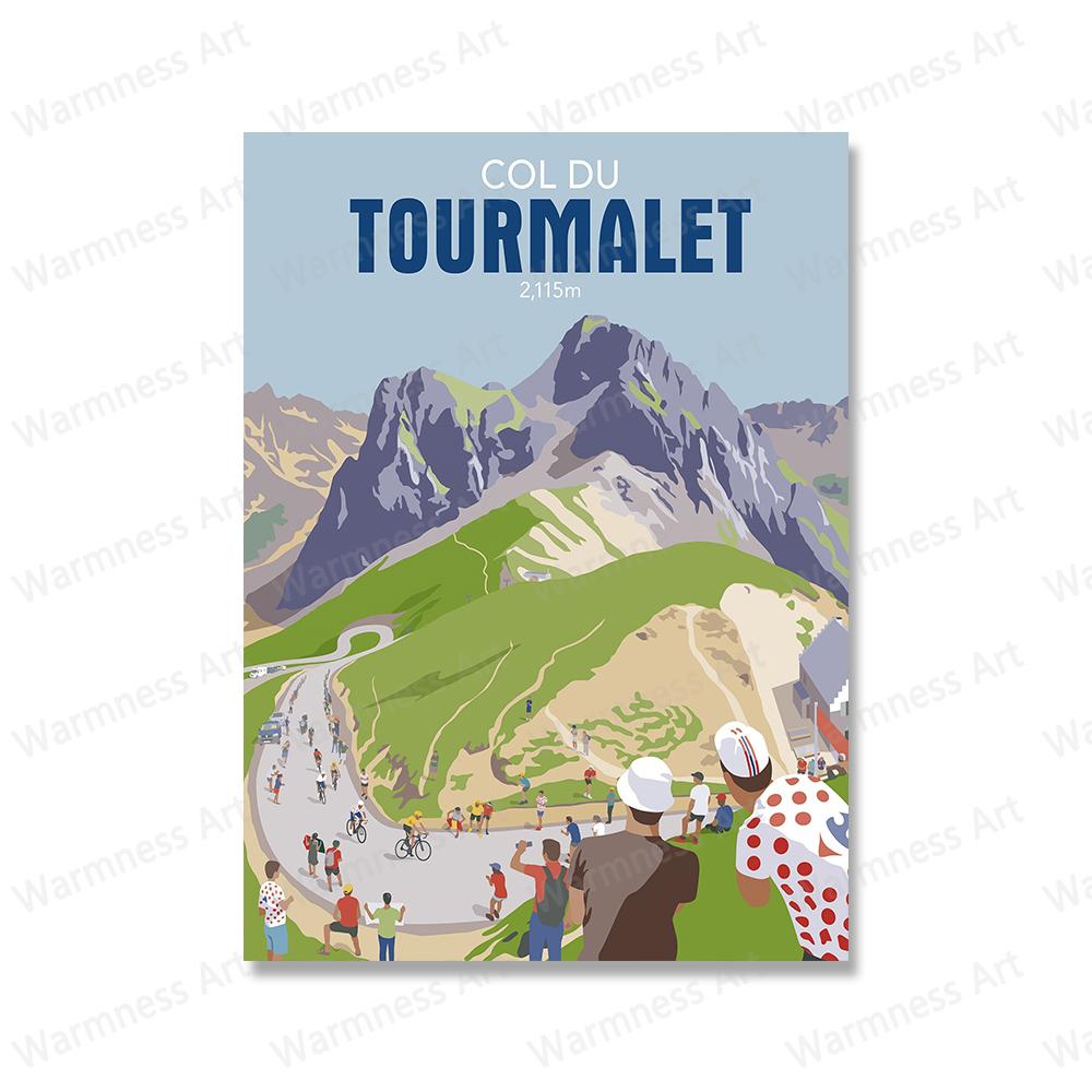 Course cycliste mondiale en ville, cyclisme en haute montagne, art mural, peinture sur toile, affiche de sport cycliste, photos pour salon