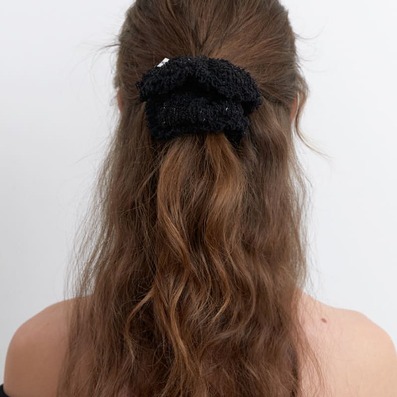 KINDABABY glitter black tweed scrunch