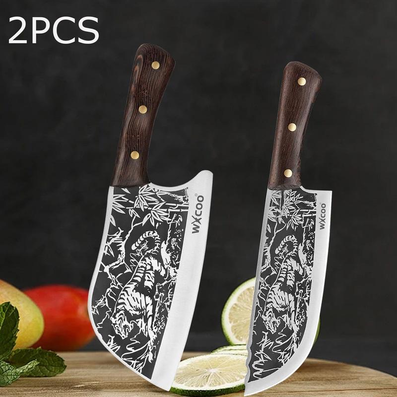 WXCOO Handmade Butcher Knife Multifunctional Kitchen Knife for Cutting Fruit Vegetable Bone Chopping Chef Knife Stainless Steel