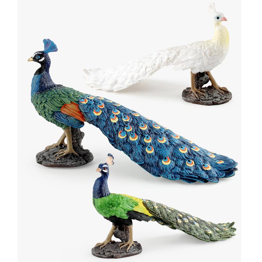 Realistic Plastic Farm Life Peacock Toy Figure Authentic Hand Painted Bird Model Figurine Fun Collectible Educational Play Toys
