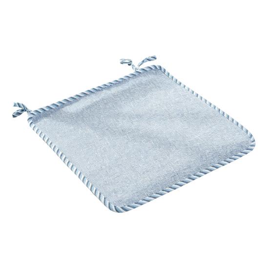 Decorative Seat Mat for Rattan Chairs Cotton Linen Chair Pad with Ties, Striped Plaid Comfortable Pads Patio Lace Trim, Breathable Dining Office Soft