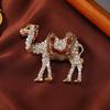 Vintage Diamond Camel Brooch - Men's Suit Accessory