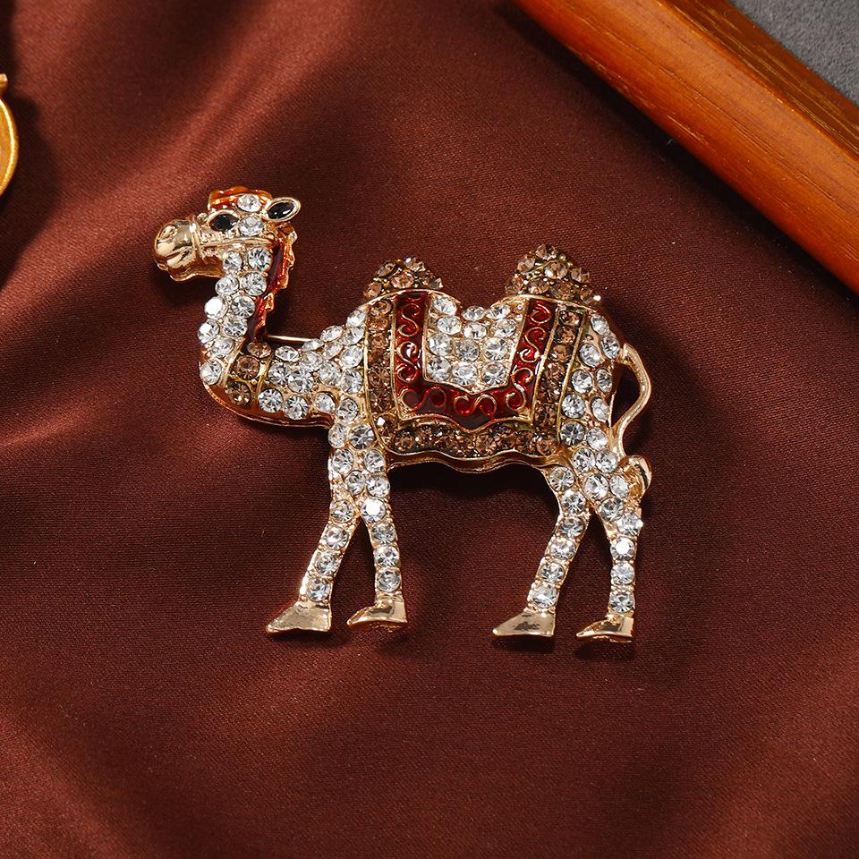 Vintage Diamond Camel Brooch - Men's Suit Accessory