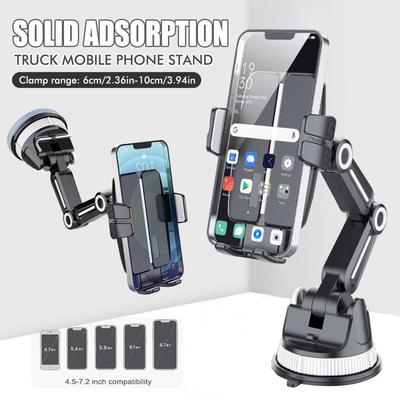 Car Phone Holder with Suction Cup Base Multi-Functional Car Navigation Mount for Windshield and Dashboard
