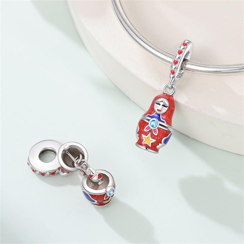 

925 Silver 3D Openable Locket Bracelet Charm Bead Easter Pendant Fit Bracelet Necklace for Women DIY Gift