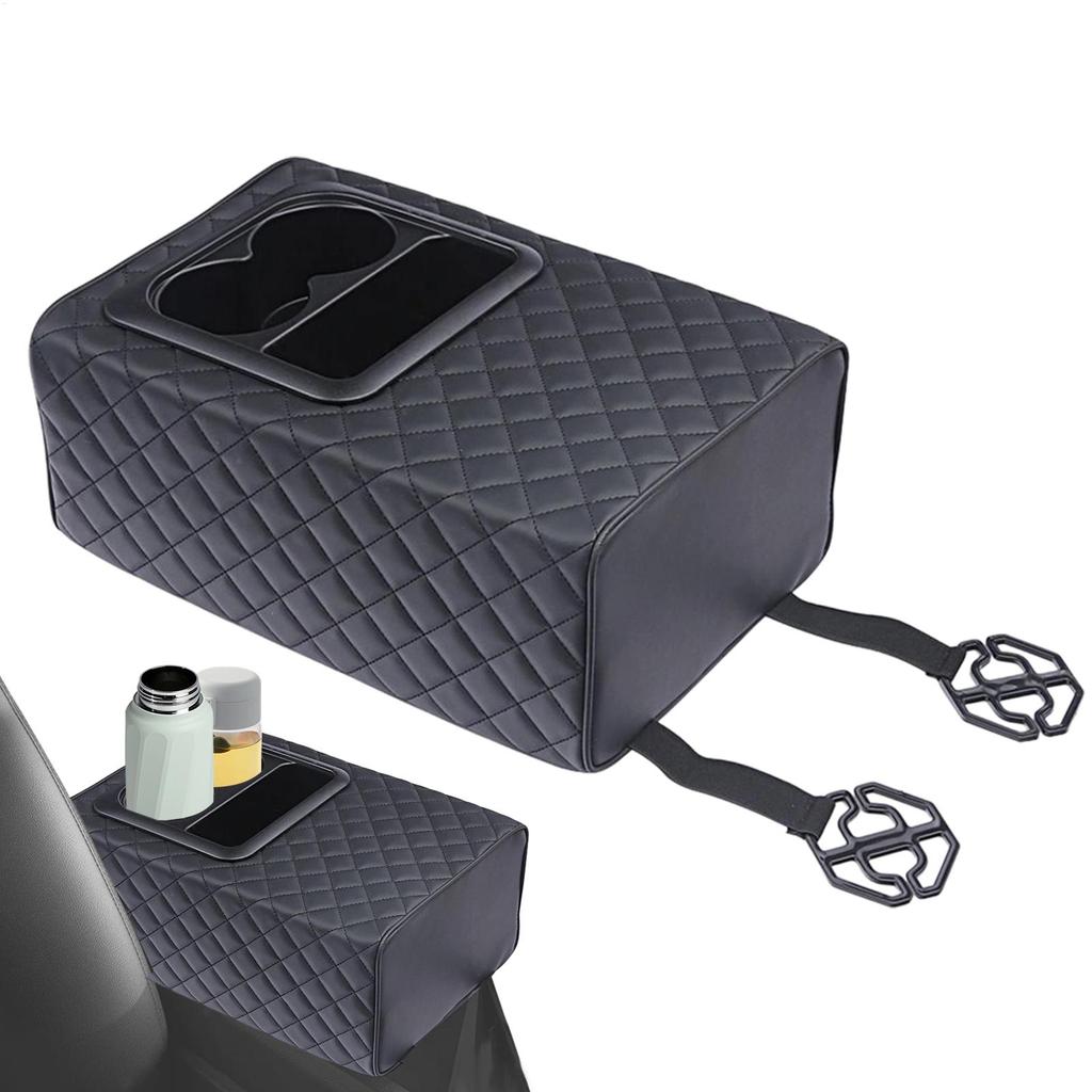 Rallonge pour accoudoir de siège arrière de voiture avec 2 porte-gobelets Organisateur de console centrale arrière de voiture Tapis rehausseur Pour intérieur de voiture