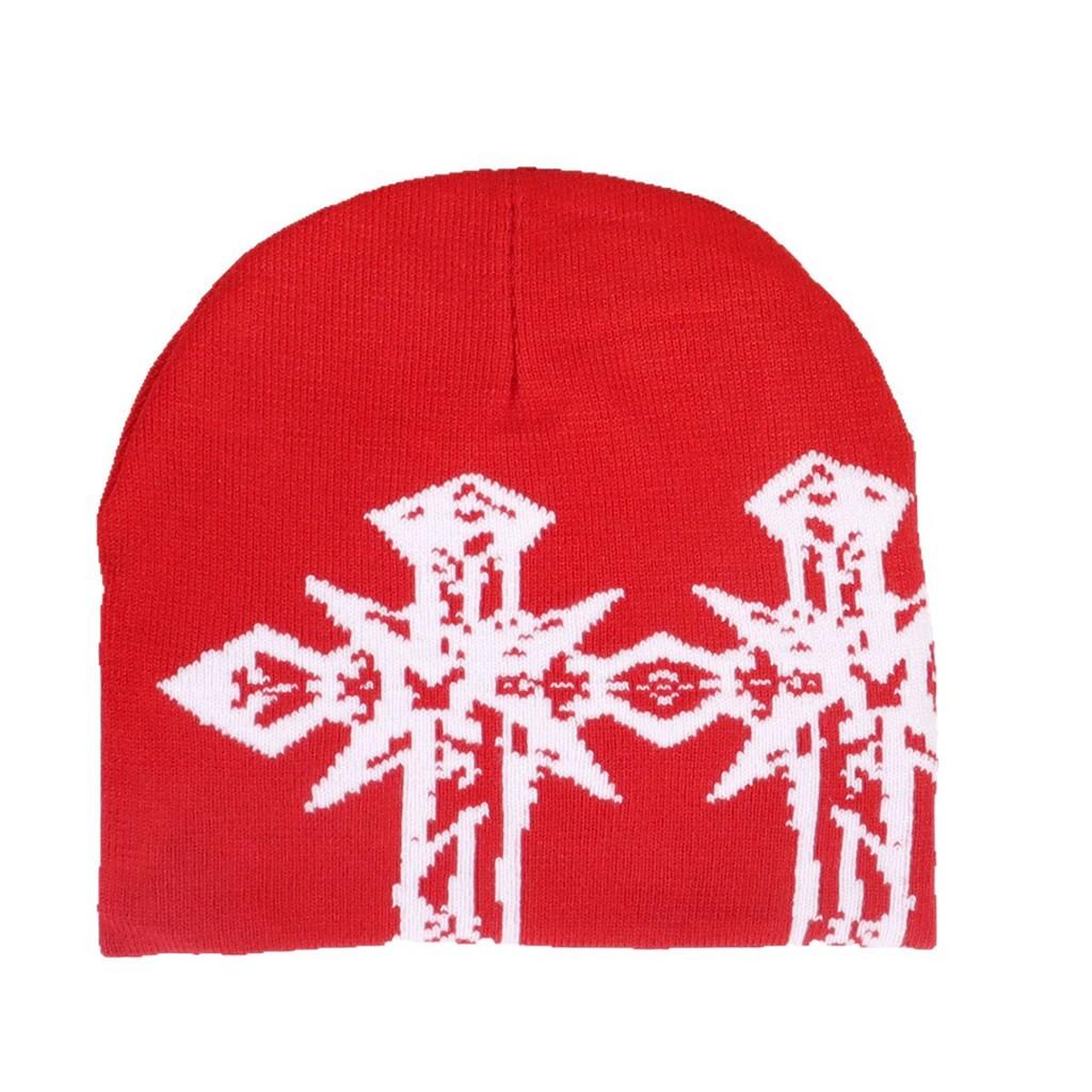 Cross Double Pattern Knitted Cap With Breathable Warm Hat Unisex Gift Fashion