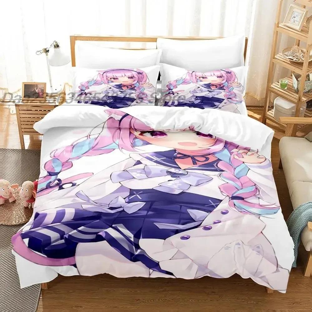 Minato Aqua Bedding Set Single Twin Full Queen King Size Bed Set Aldult Kid Bedroom Duvetcover Sets 3D Print Anime bed sheet set