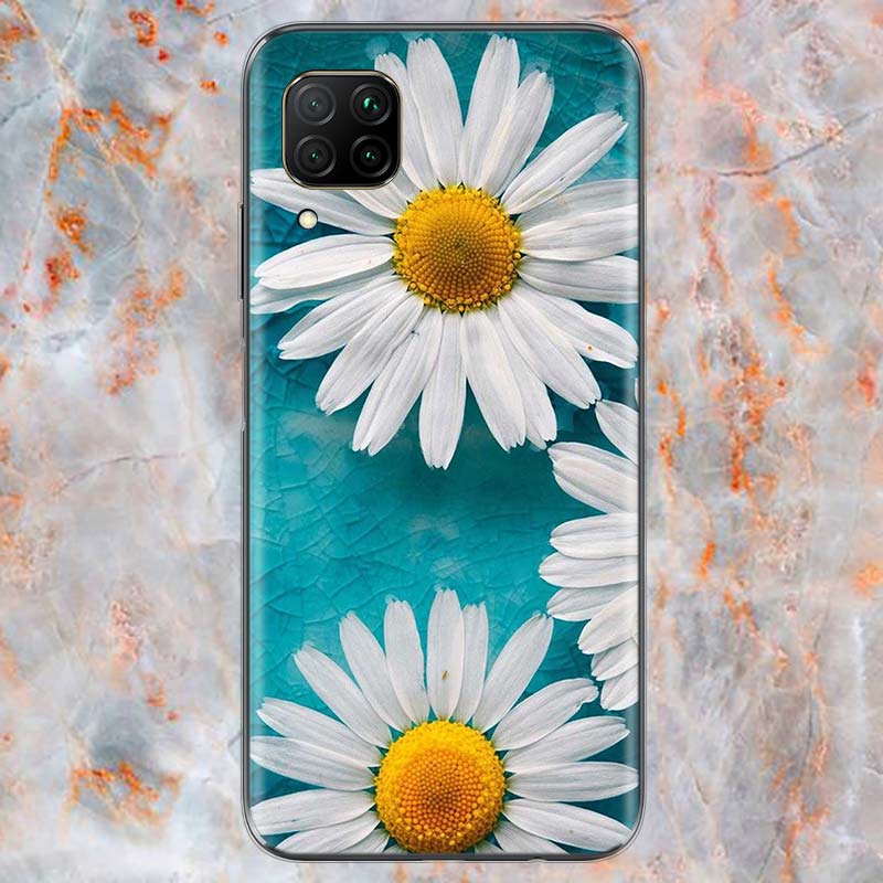 Sommer Gänseblümchen Sonnenblume Für Huawei Mate 40 30 20 20X 10 RS P Smart 2021 2020 Z S Pro Plus Lite 2019 Handyhülle Schale