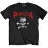 Pantera - Horned Skull Stencil with Backprint - Black T-shirt